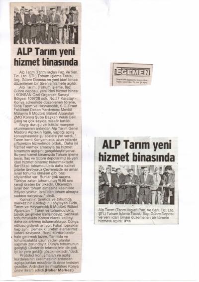 Egemen - Alp Tarım yeni hizmet binasında
