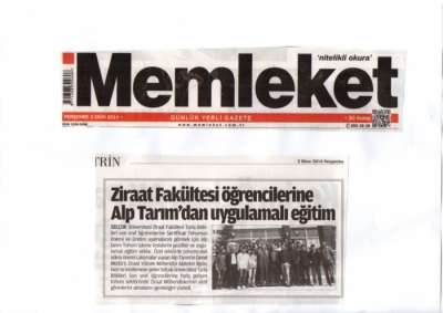 Memleket - Ziraat Fak&uuml;ltesi &ouml;ğrencilerine Alp Tarım'dan uygulamalı eğitim
