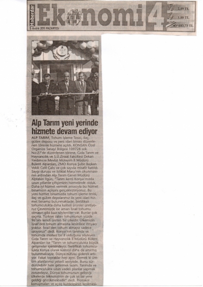Ekonomi 4 - Alp Tarım yeni yerinde hizmete devam ediyor